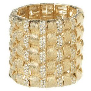 NEW Melania Textured Stretch Bracelet w/Crystals